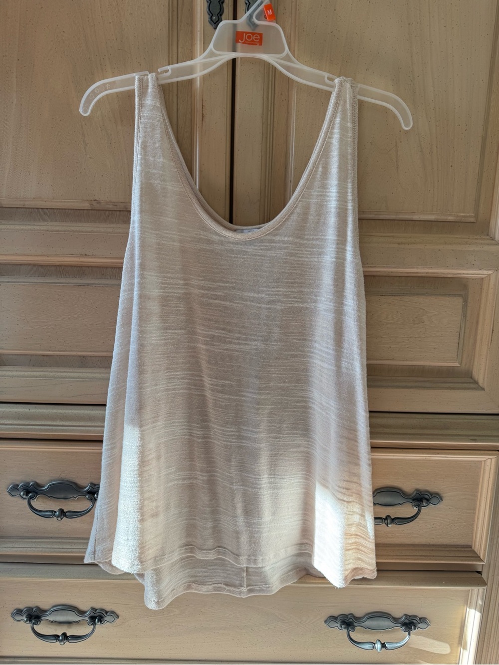 H Halston light Beige Sleeveless Scoop Neck Tank Top